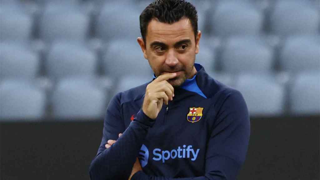 Xavi Hernández, durante un entrenamiento con el FC Barcelona / REDES