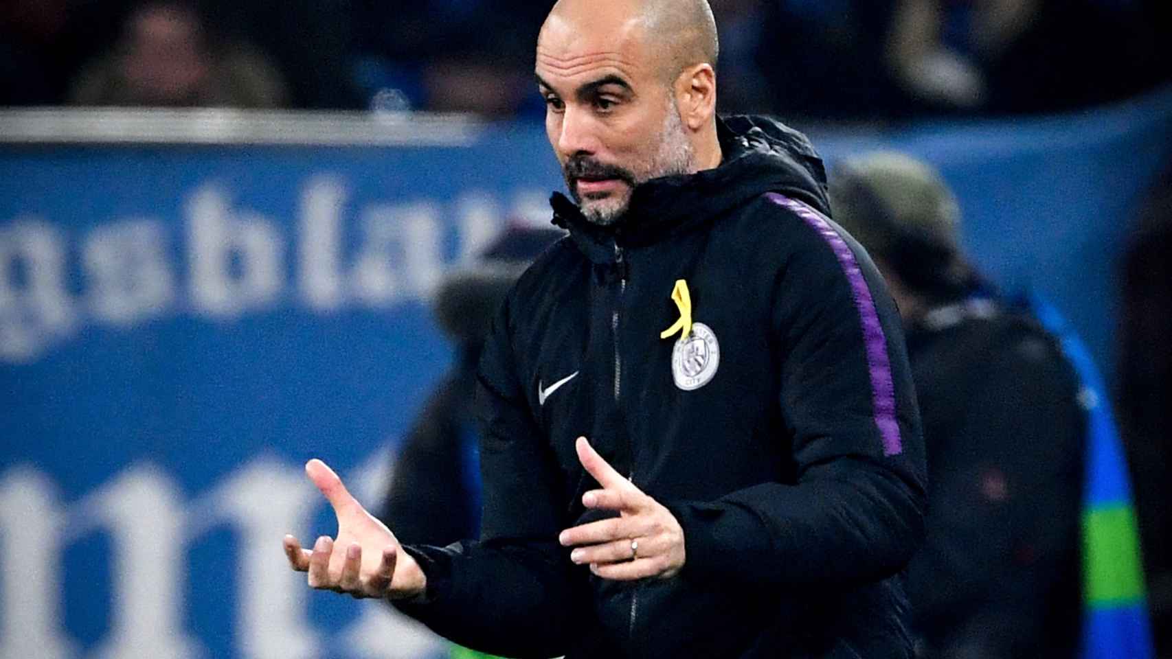 Pep Guardiola en un partido con el Manchester City / EFE