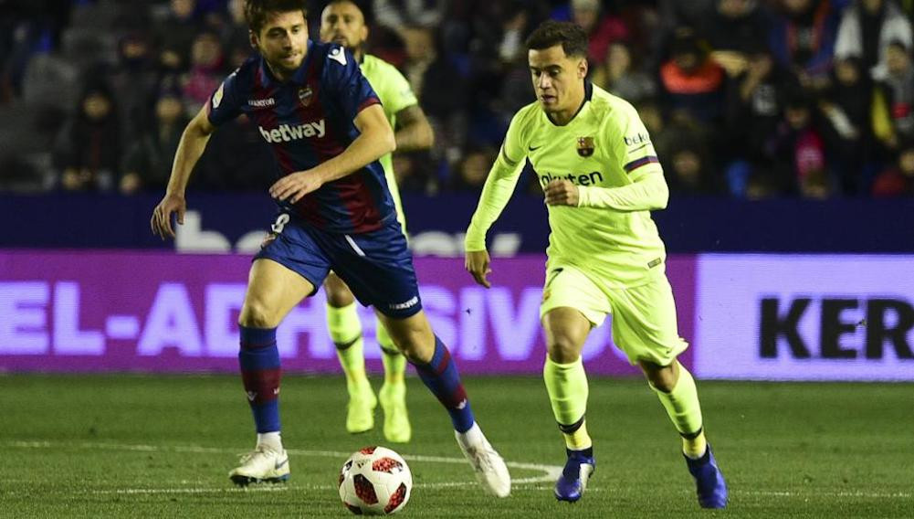 Una foto de Coutinho durante el partido frente al Levante de octavos de Copa del Rey