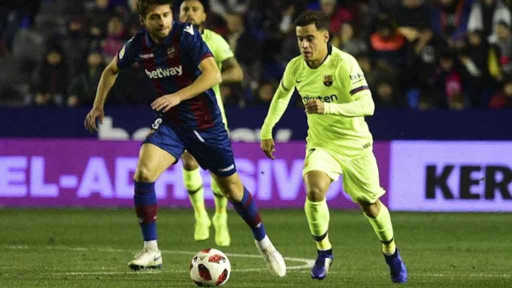 Una foto de Coutinho durante el partido frente al Levante de octavos de Copa del Rey