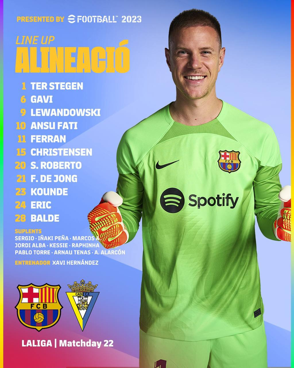 Once del Barça contra el Cádiz / FCB