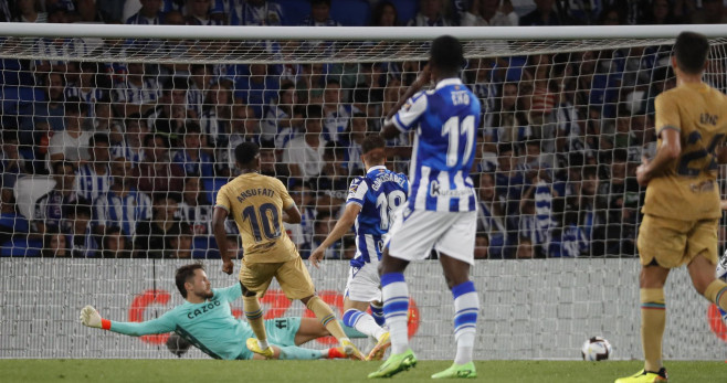 Ansu Fati marca el cuarto gol del Barça / EFE