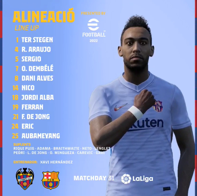 El once del FC Barcelona para enfrentarse al Levante / FCB