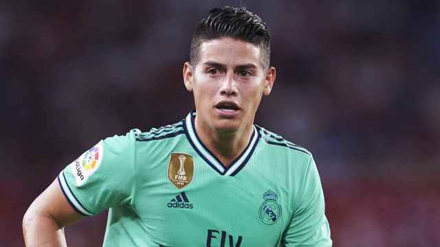 James Rodríguez durante un partido con el Madrid