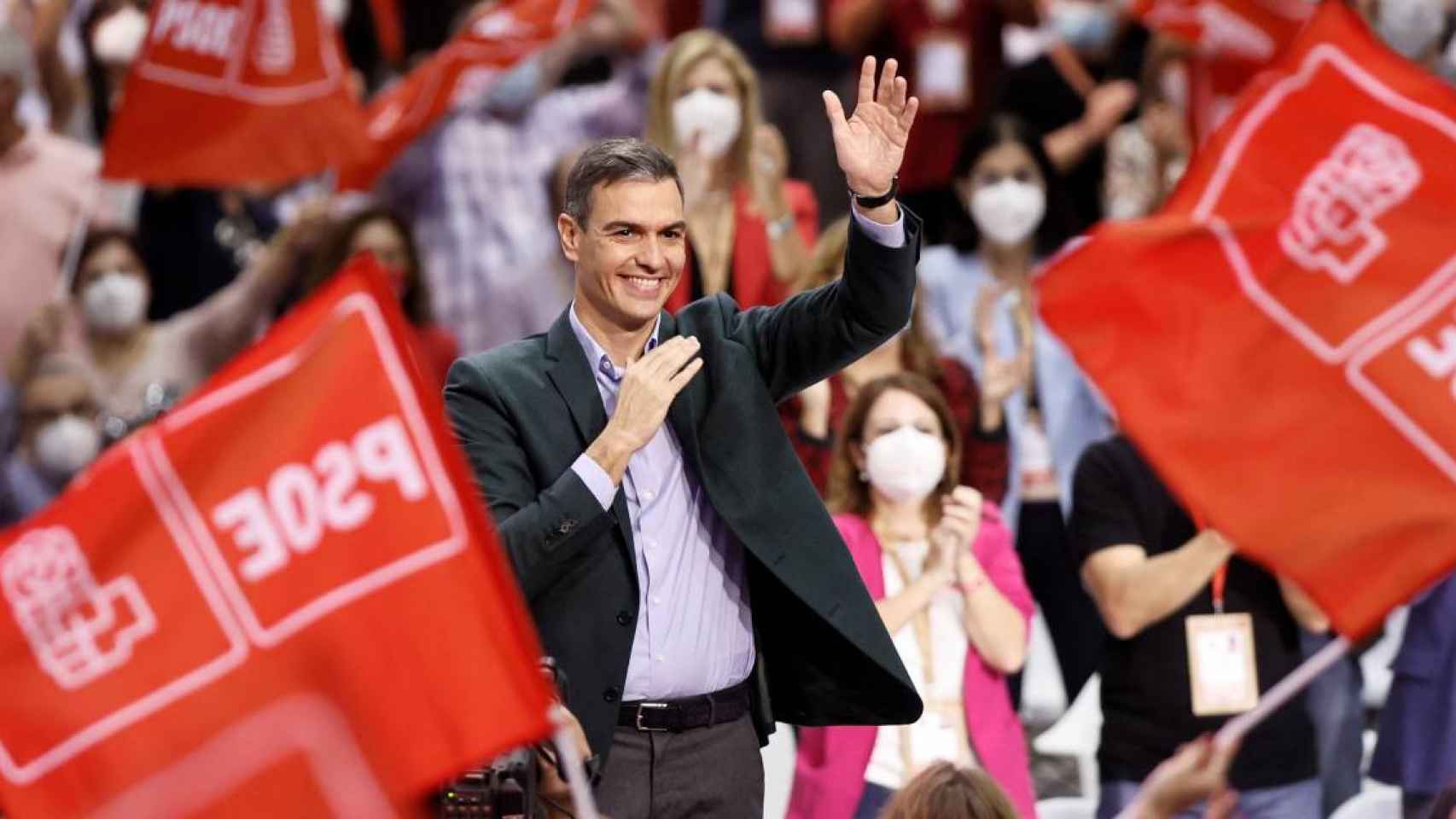 El presidente del Gobierno, Pedro Sánchez, durante el 40 Congreso del PSOE en Valencia / EFE