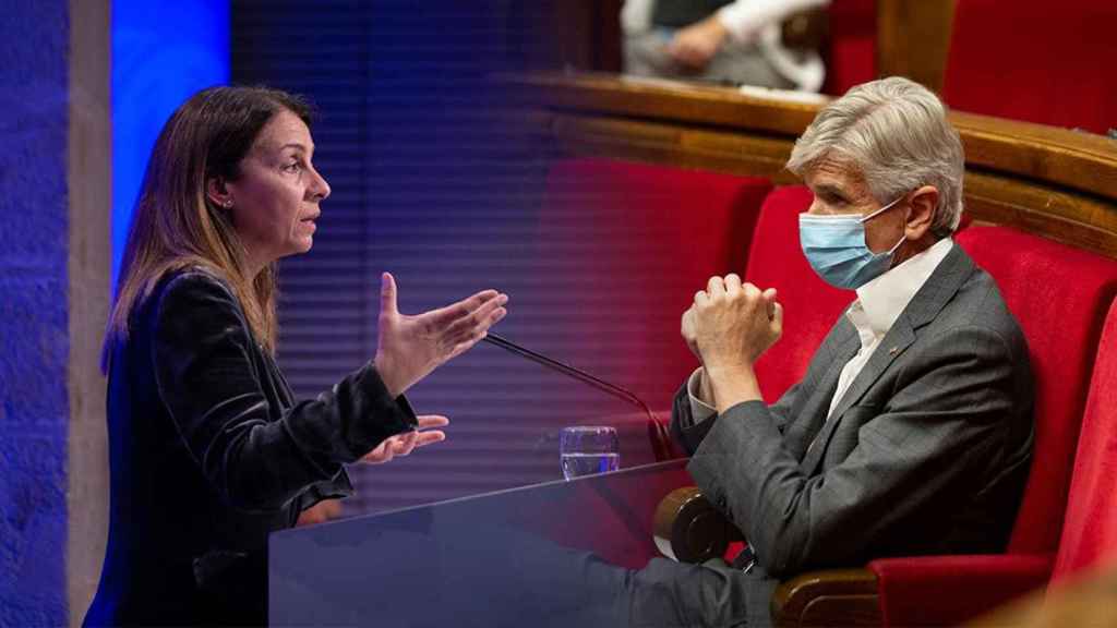 La exconsejera de Presidencia, Meritxell Budó, junto al consejero de Salud, Josep Maria Argimon / FOTOMONTAJE CG