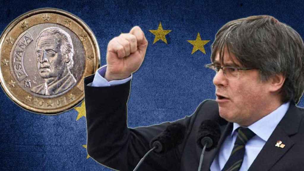 Carles Puigdemont y su partido preguntaron sobre la cara del rey emérito Juan Carlos I de las monedas de euro / FOTOMONTAJE CG