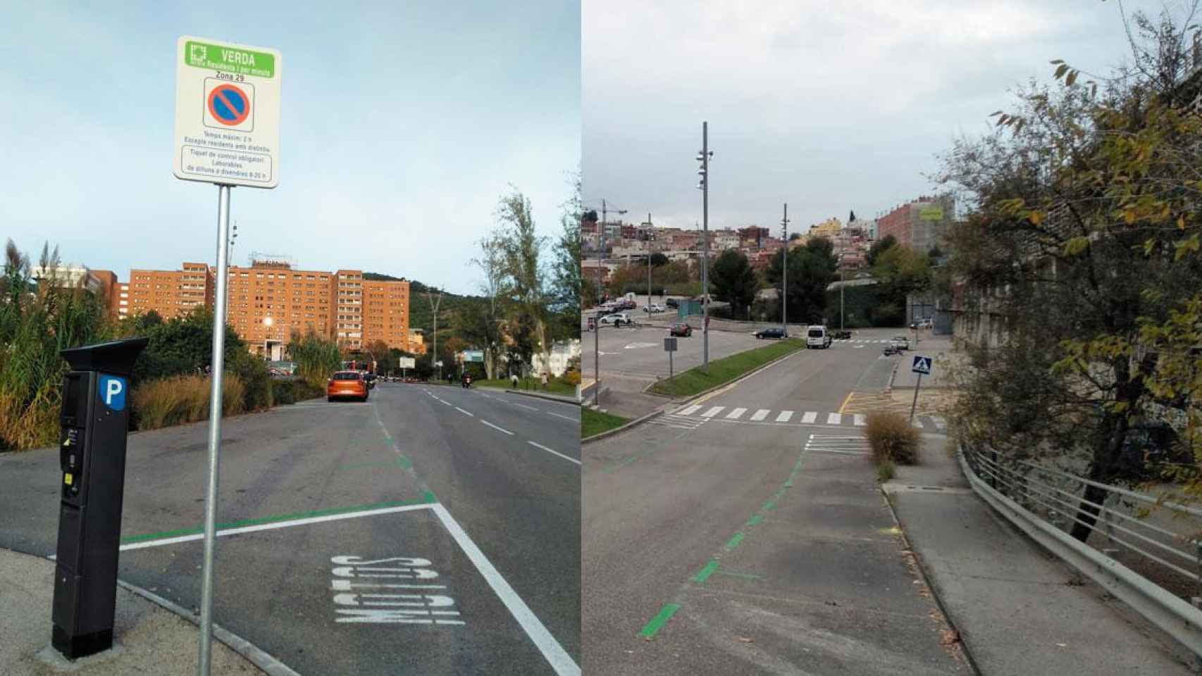 Imágenes de la zona verde situada ante el Hospital Vall d'Hebron, el mayor de Cataluña / CG