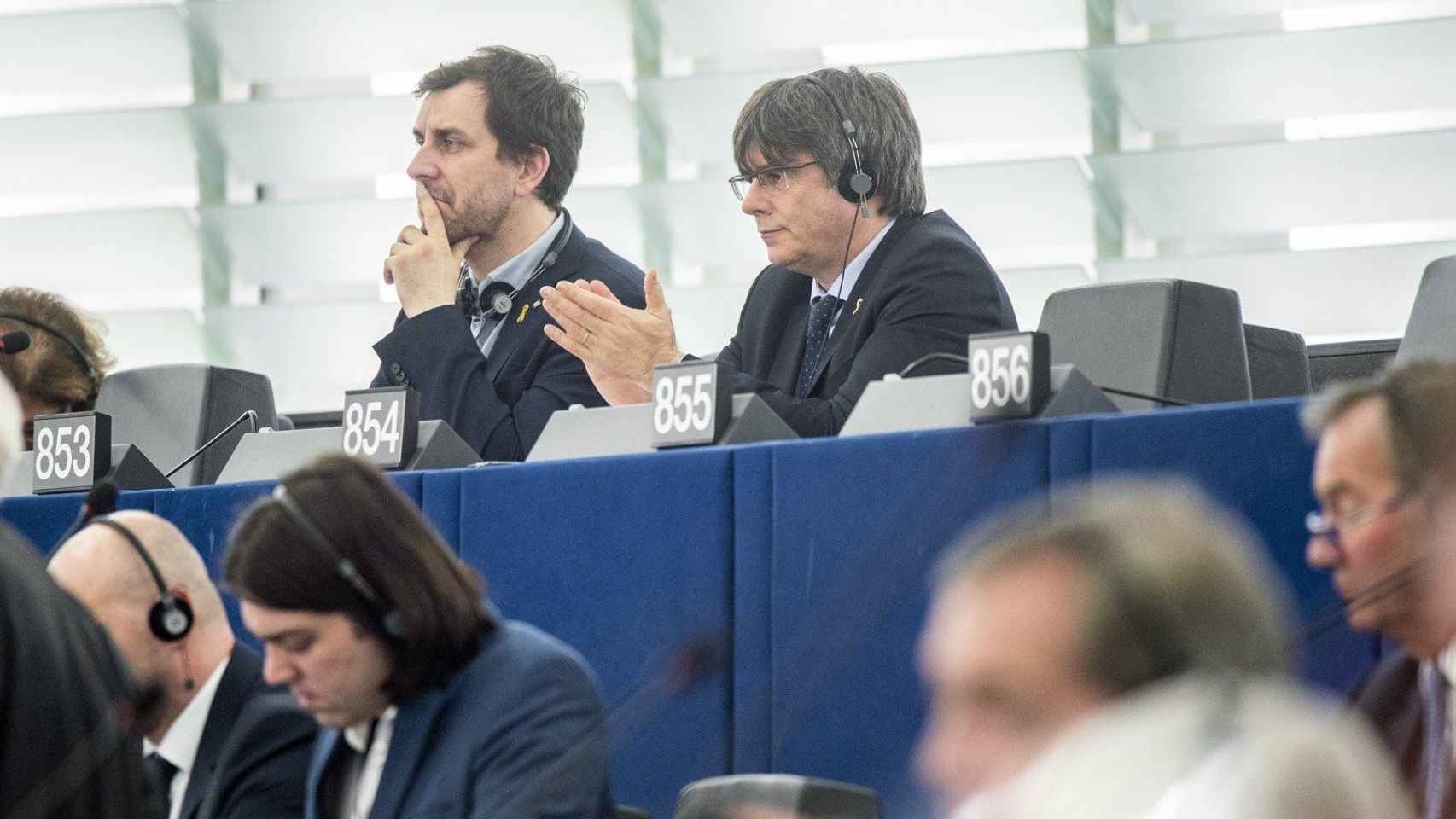 Toni Comín y Carles Puigdemont en el Parlamento Europeo / EP