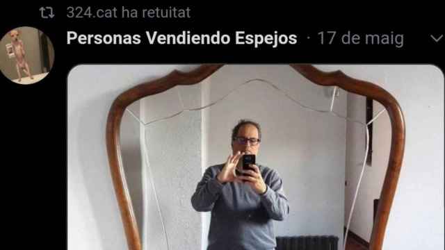 Captura del 'like' del canal 324, de TV3, a una foto que se mofa del presidente de la Generalitat, Quim Torra / TWITTER