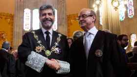 Jesús María Barrientos, el presidente del TSJC junto a Carlos Lesmes / RTVE