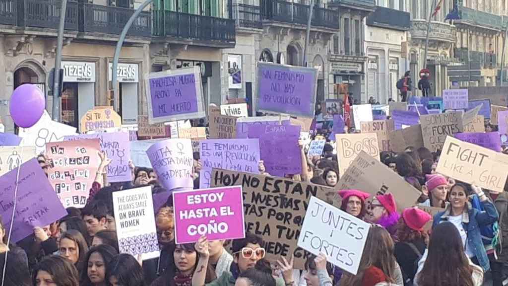 Manifestación de estudiantes por el 8M en Barcelona / EP