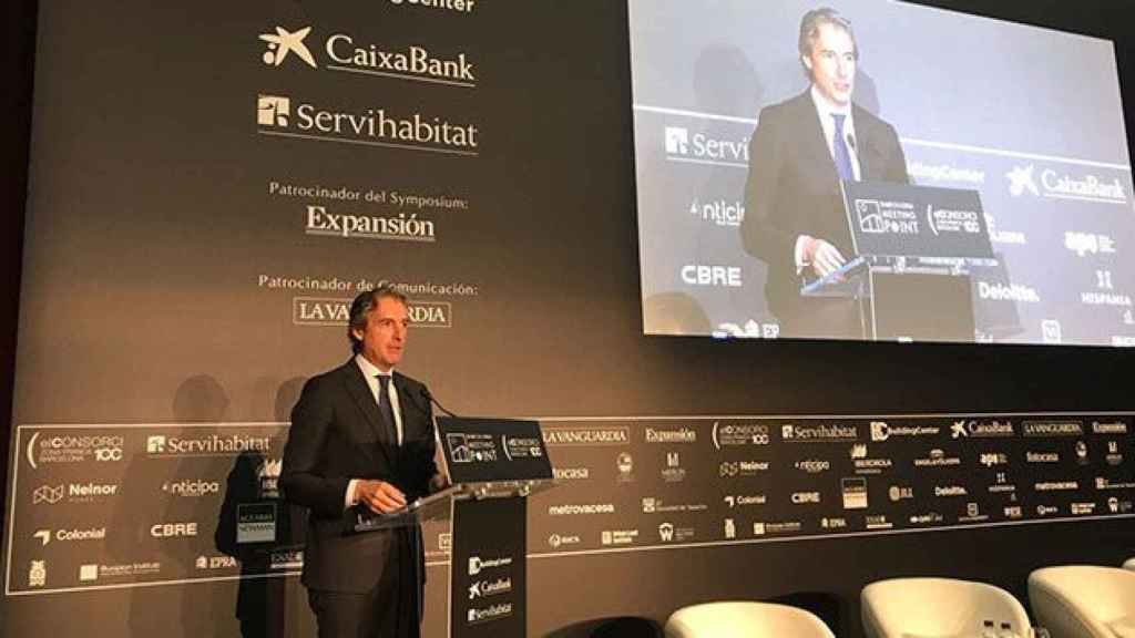 El ministro de Fomento, Íñigo de la Serna, en la inauguración del Barcelona Meeting Point (BMP) de Barcelona / CG