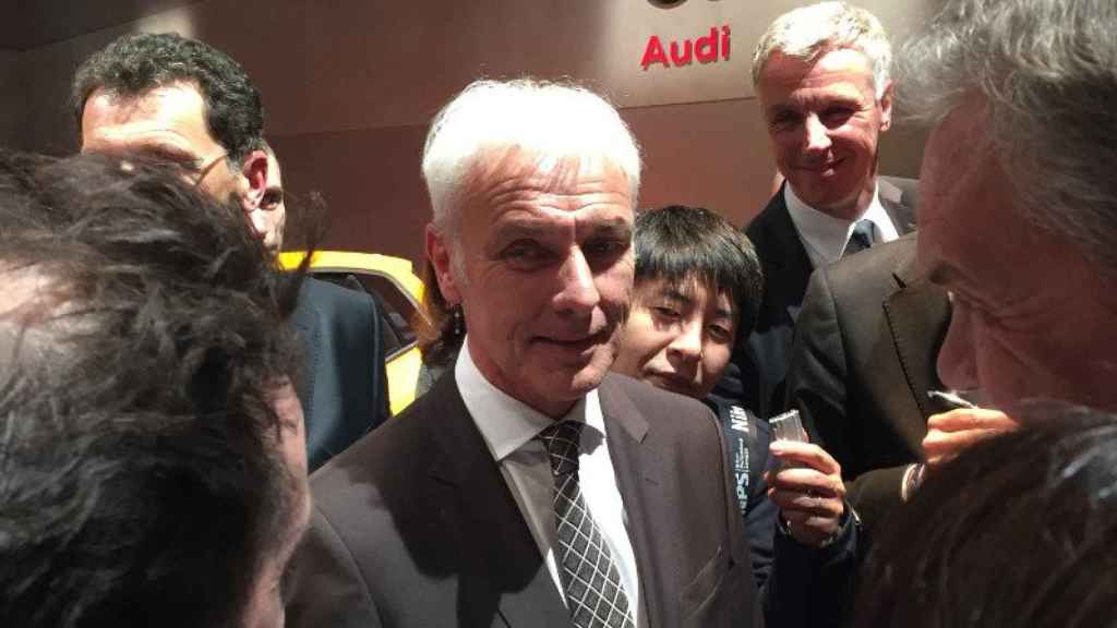 Matthias Müller, el presidente y consejero delegado de Volkswagen, en el último Salón del Automóvil de Ginebra.