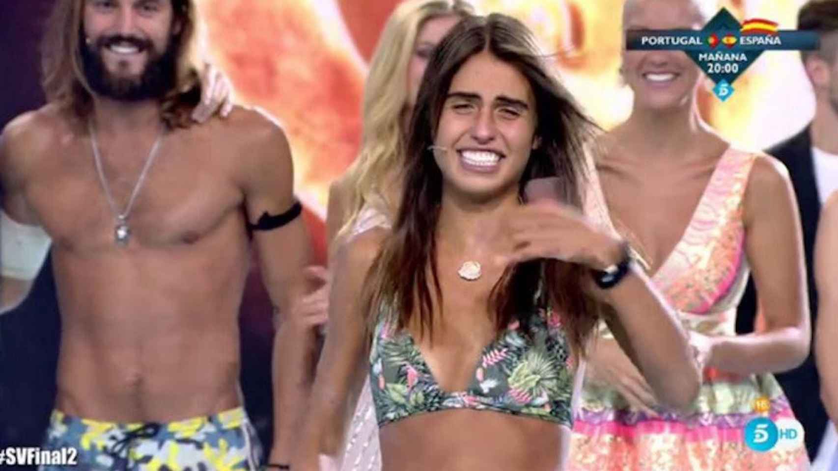 Una foto de Sofía Suescun cuando gana el programa de 'Supervivientes'