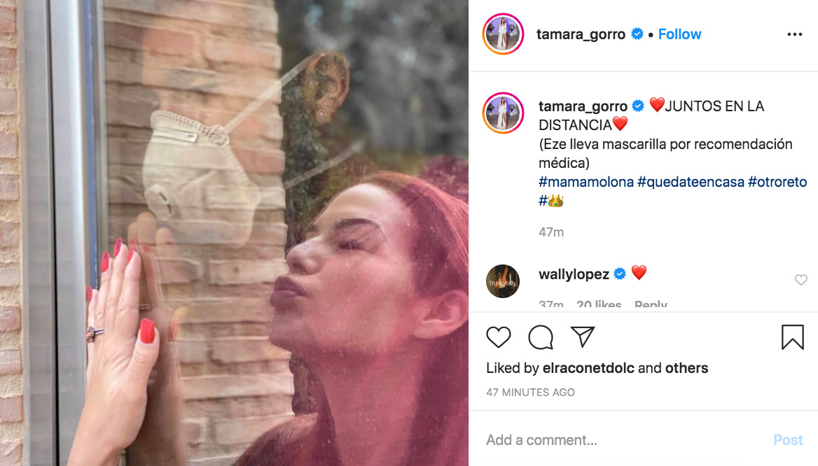 Tamara Gorro dedica una emotiva fotografía a Ezequiel Garay, infectado por el coronavirus / INSTAGRAM