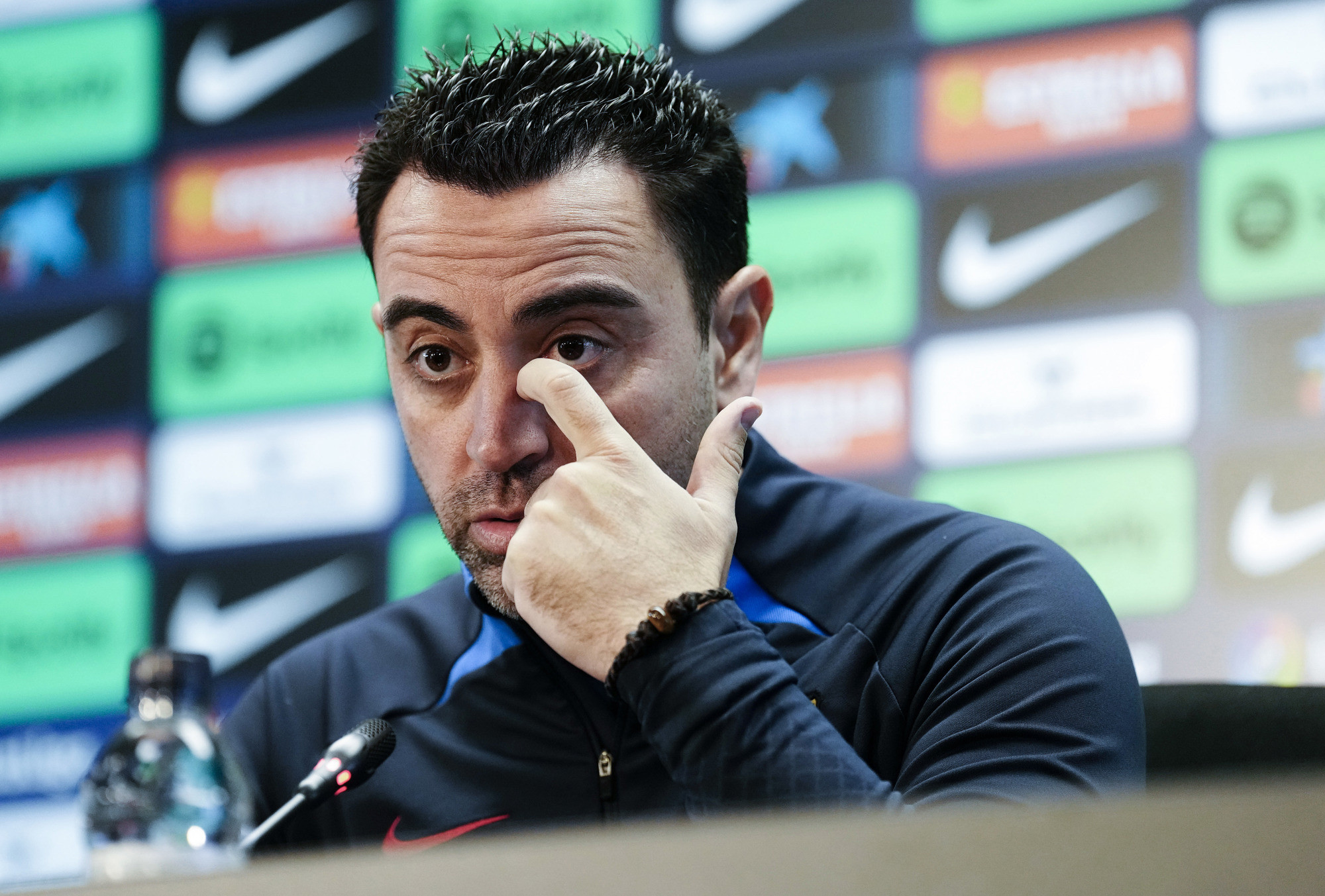 Xavi Hernández, durante una rueda de prensa con el FC Barcelona esta temporada / EFE