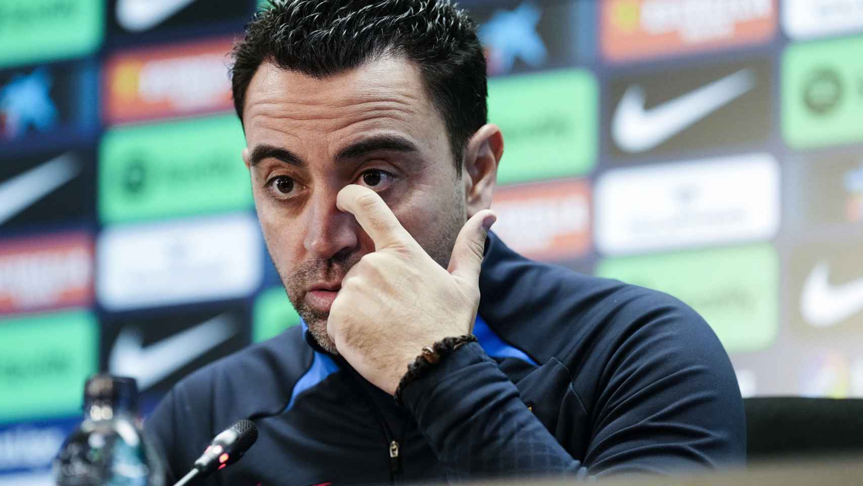 Xavi Hernández, durante una rueda de prensa con el FC Barcelona esta temporada / EFE