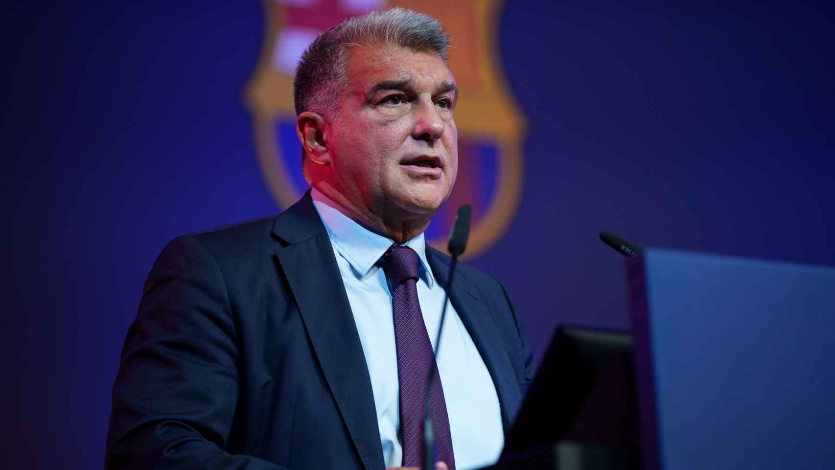 Joan Laporta, en la asamblea de socios compromisarios del Barça del ejercicio 21-22 / FCB