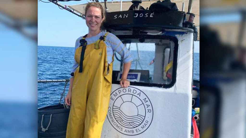 Janet Sanz, a bordo del barco de limpieza del Mediterráneo / Instagram