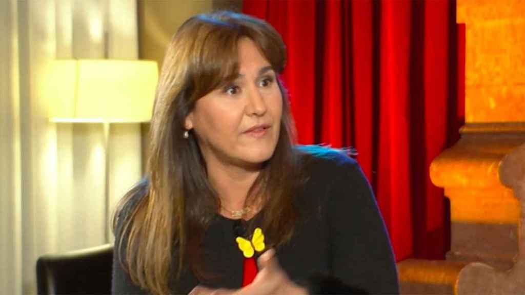 Laura Borràs, presidenta del Parlament, durante su entrevista en TV3