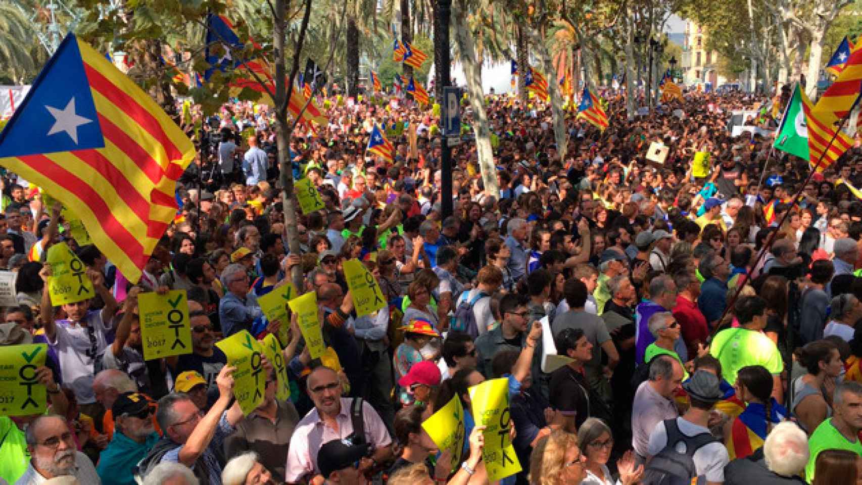 Protestas independentistas a ritmo de fiesta