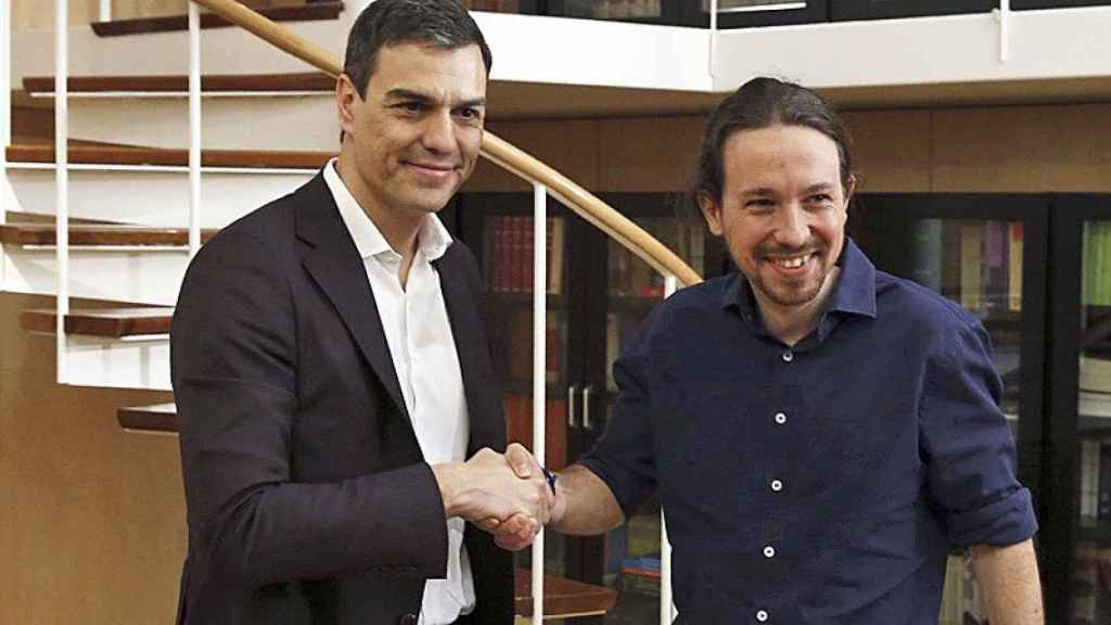 Pedro Sánchez y Pablo Iglesias, líderes de PSOE y Podemos.