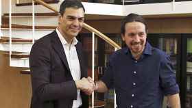 Pedro Sánchez y Pablo Iglesias, líderes de PSOE y Podemos.