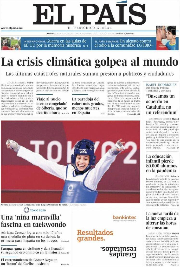 Portada de 'El País' del 25 de julio de 2021 / KIOSKO.NET