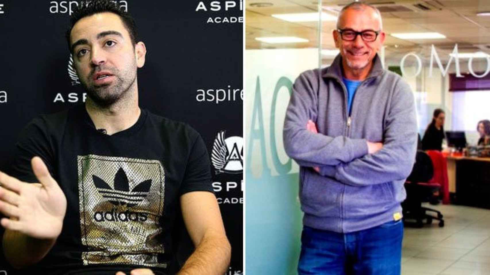 El futbolista Xavi Hernández y el empresario Livio Lo Monaco.