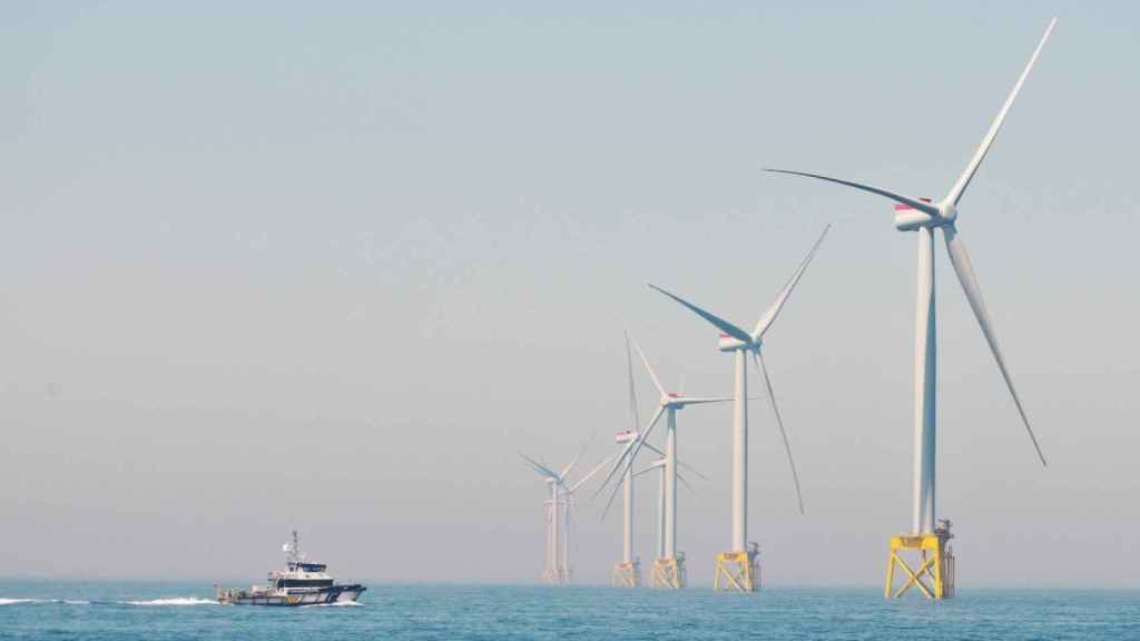 Imagen de archivo de un parque eólico marino de Iberdrola