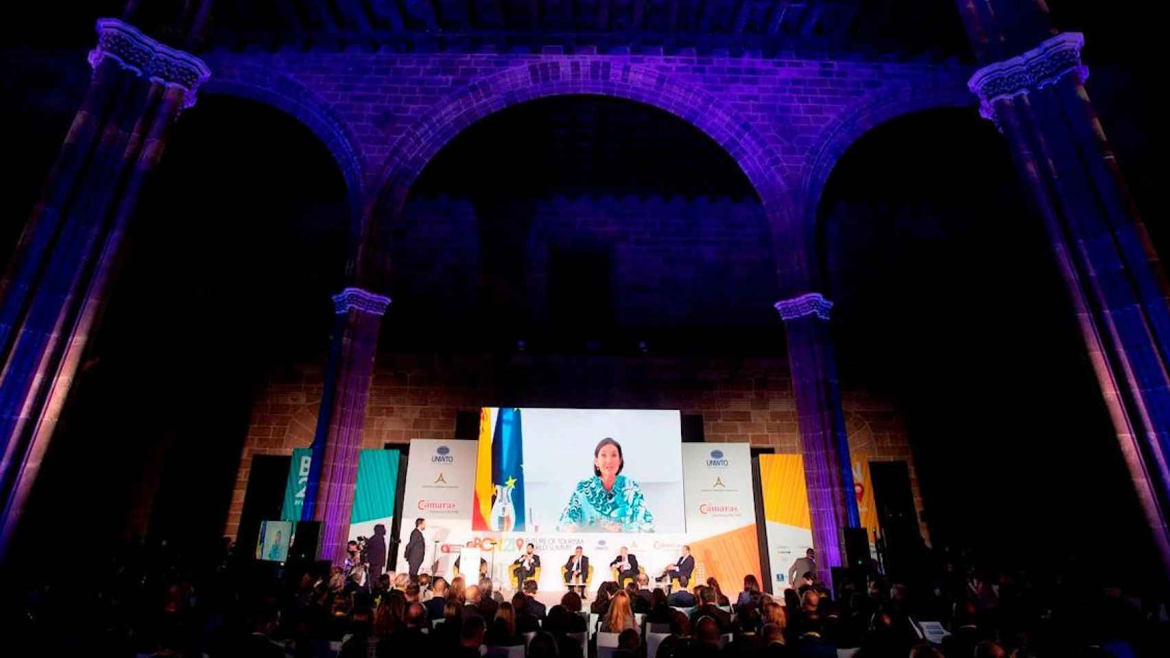 La Llotja de Barcelona durante la celebración de la Cumbre Mundial sobre el Futuro del Turismo / EFE