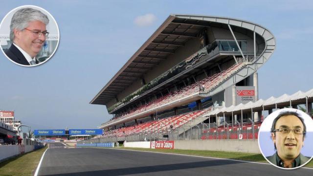 Jordi Cornet (izquierda), delegado especial del Gobierno en el CZFB, y Josep Rull (derecha), consejero de Territorio.