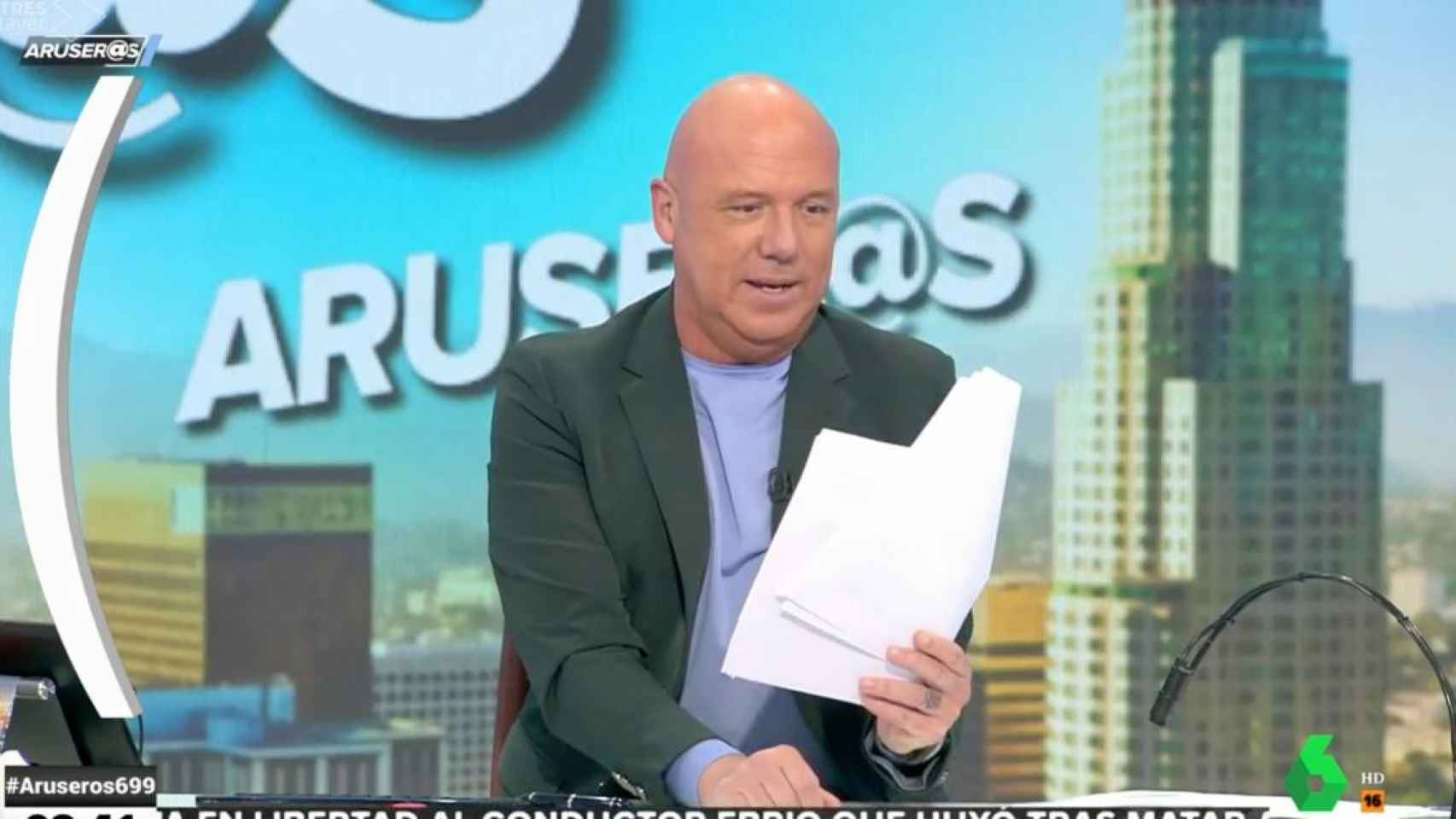 Alfonso Arús, en directo en La Sexta /ATRESMEDIA