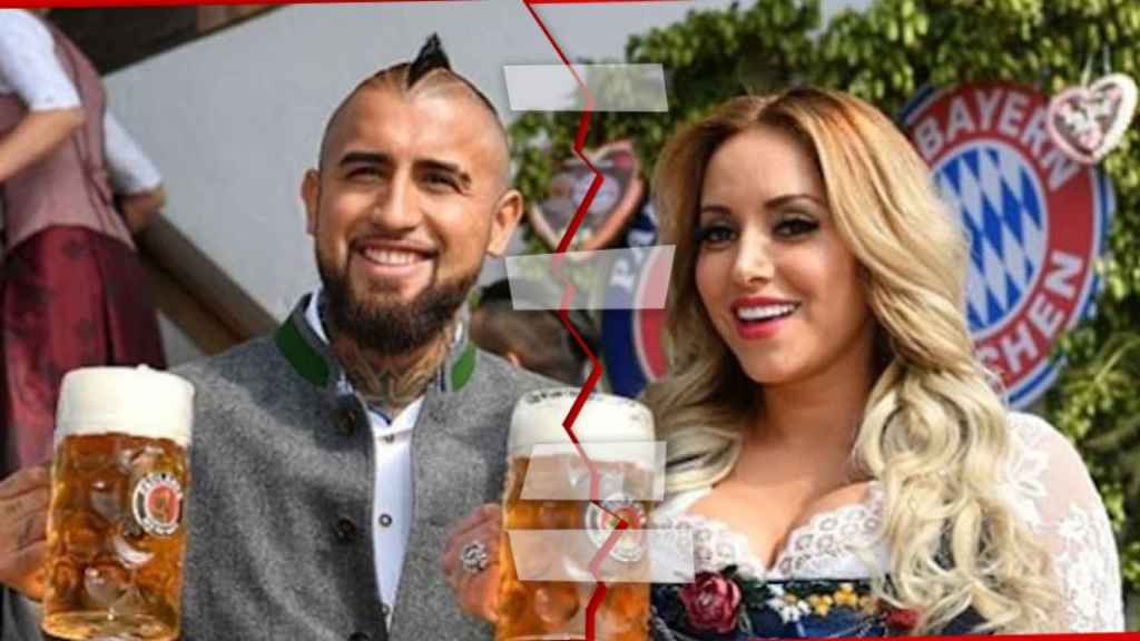 Fotografía rota y pegada de Arturo Vidal y María Teresa Matus / FOTOMONTAJE DE CULEMANÍA