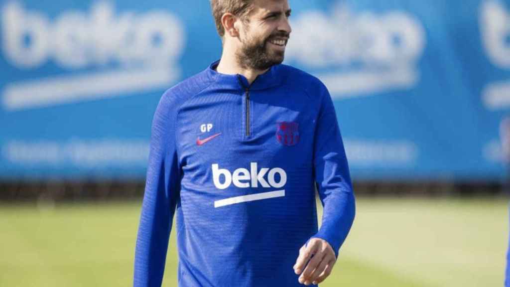 Una foto de Gerard Piqué durante un entrenamiento del Barça / FCB