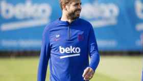 Una foto de Gerard Piqué durante un entrenamiento del Barça / FCB