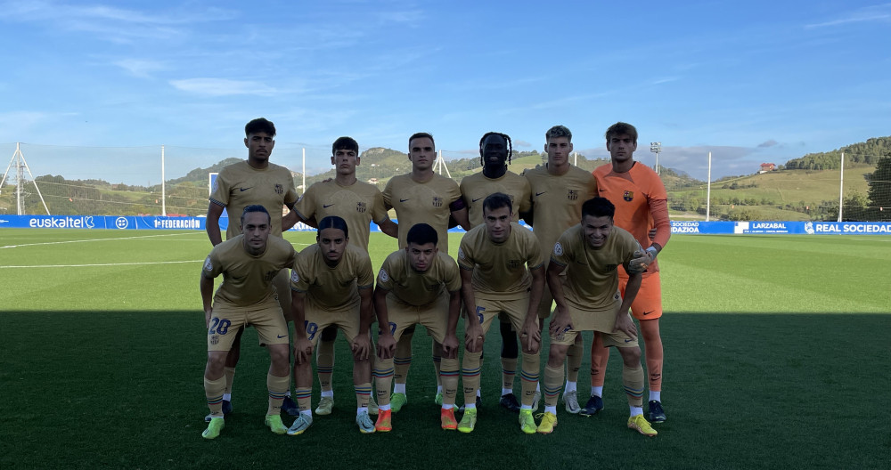 El once titular del Barça B en su visita a Zubieta / FCB