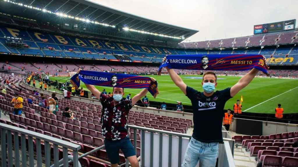 El Camp Nou prácticamente vacío para recibir la Real Sociedad
