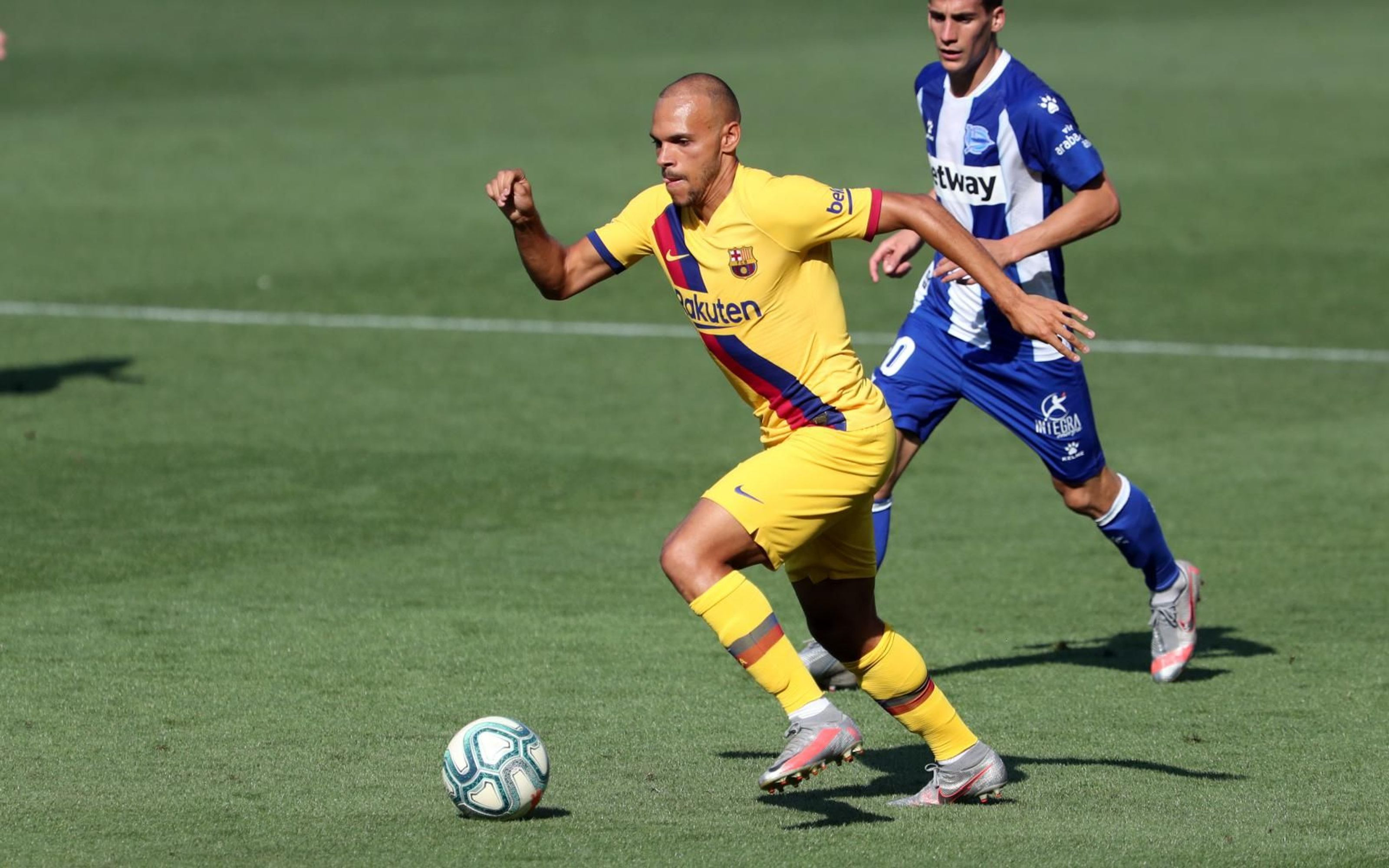 Martin Braithwaite durante el partido del Alavés / FC Barcelona