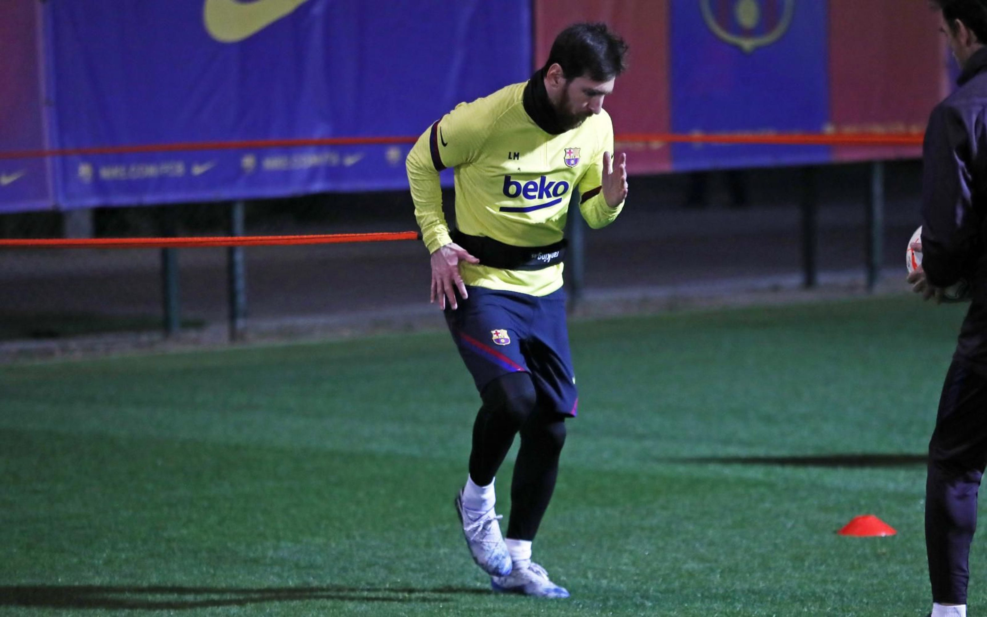 Leo Messi, en un entrenamiento con el Barça / FC Barcelona