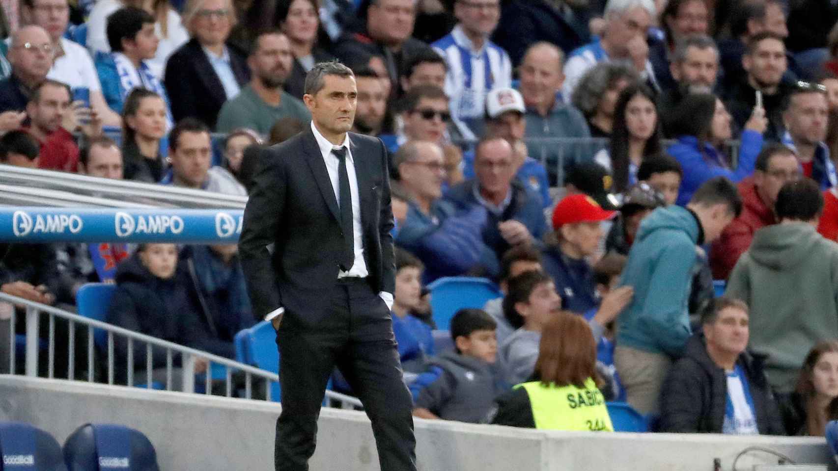 Valverde en la banda de Anoeta / EFE