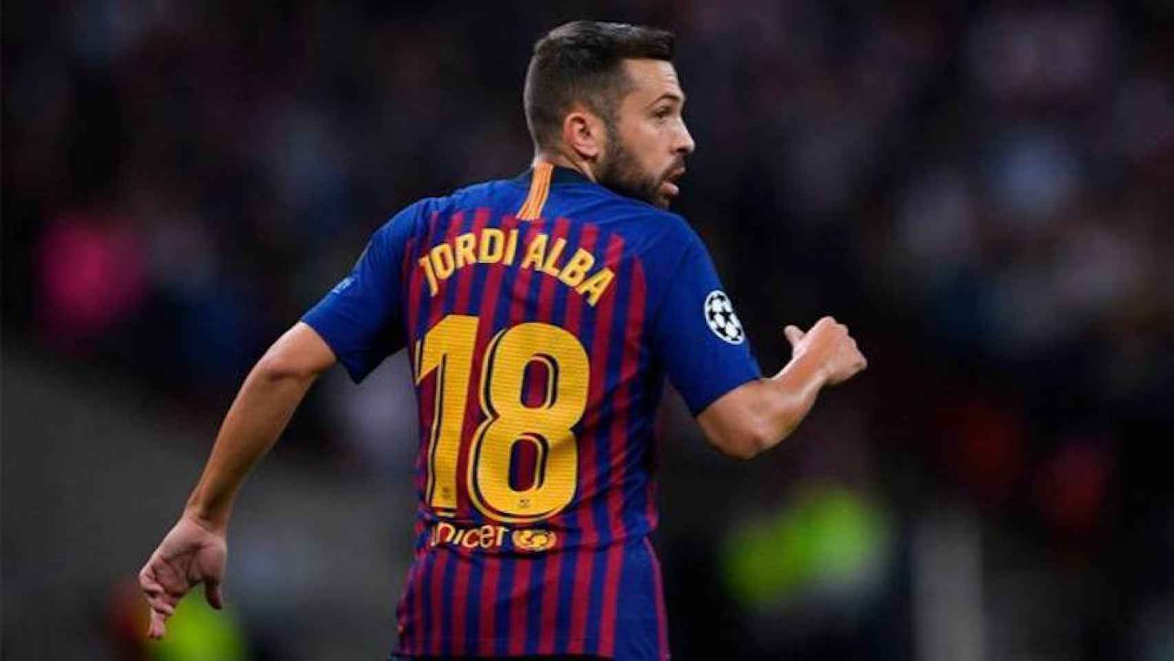 Una foto de Jordi Alba durante un partido con el Barça / EFE