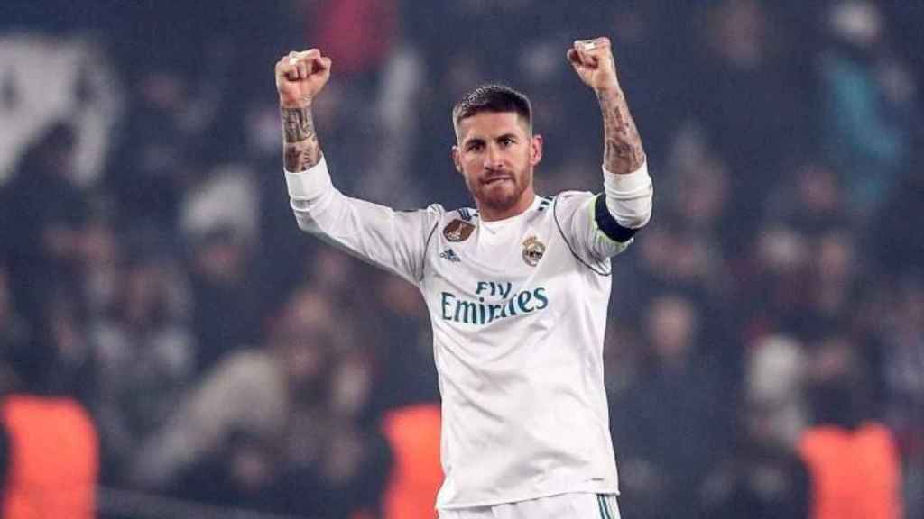 Sergio Ramos celebra un gol del Real Madrid / EFE