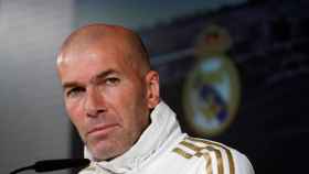 Zidane en una rueda de prensa con el Real Madrid / EFE