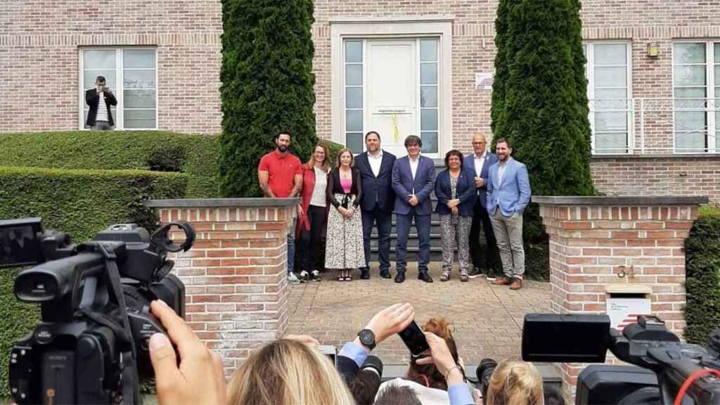 Imagen de archivo de Carles Puigdemont, Oriol Junqueras y otros líderes del 'procés' en Waterloo, Bélgica