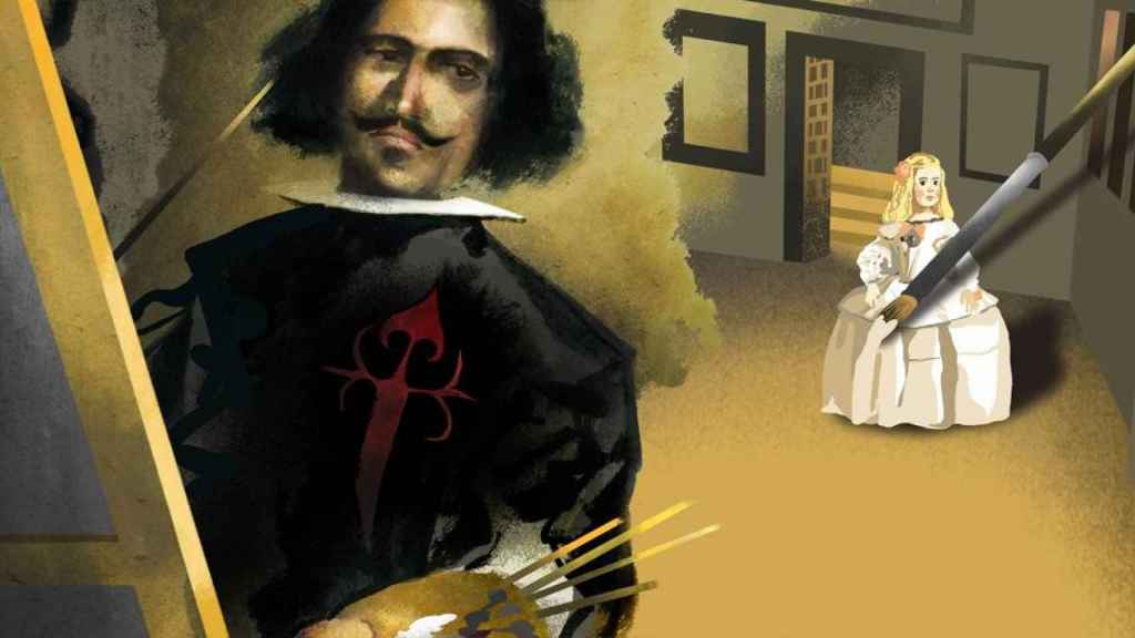 Velázquez, en primer plano, junto a la infanta Margarita / DANIEL ROSELL