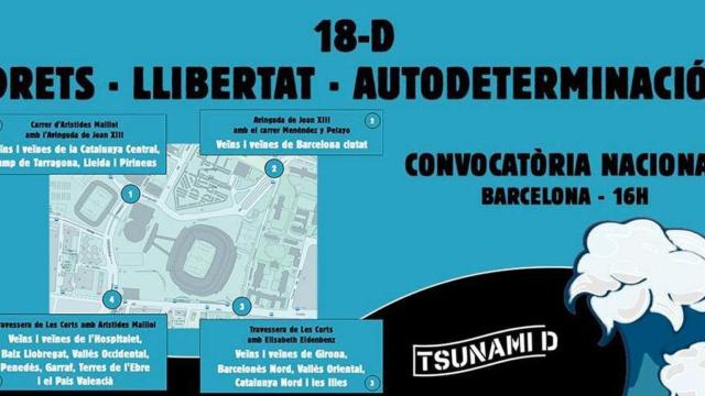 Convocatoria de Tsunami Democràtic para El Clásico del miércoles 18 de diciembre / TSUNAMI