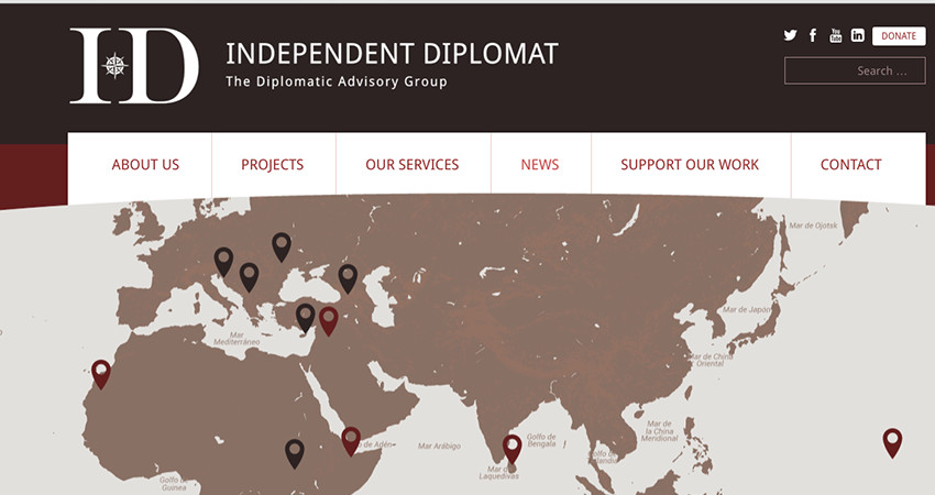 Web de Independent Diplomat, el lobby americano contratado por el Govern / CG