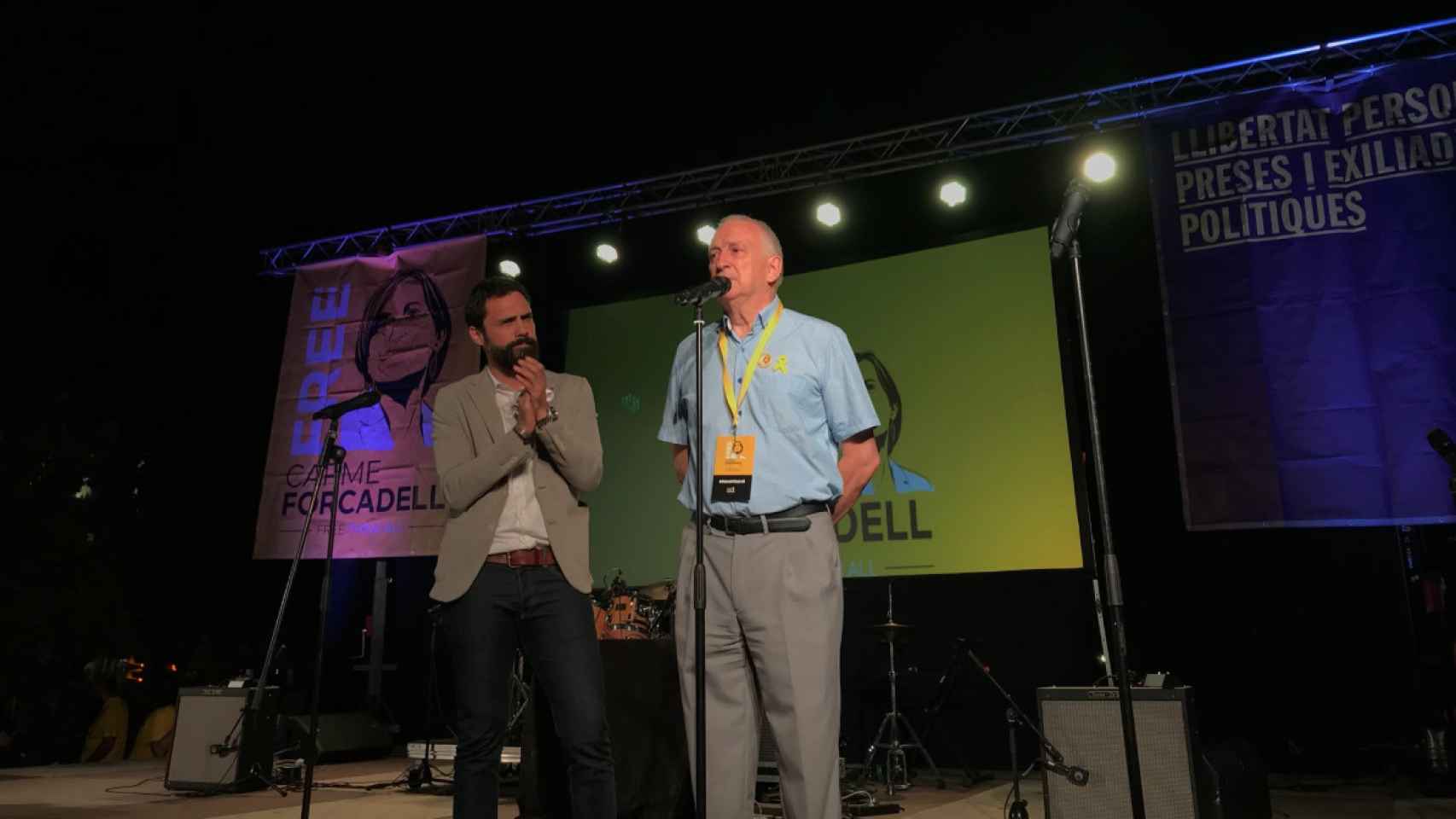 El presidente del Parlament, Roger Torrent, durante el acto 'Free Forcadell', en Sabadell